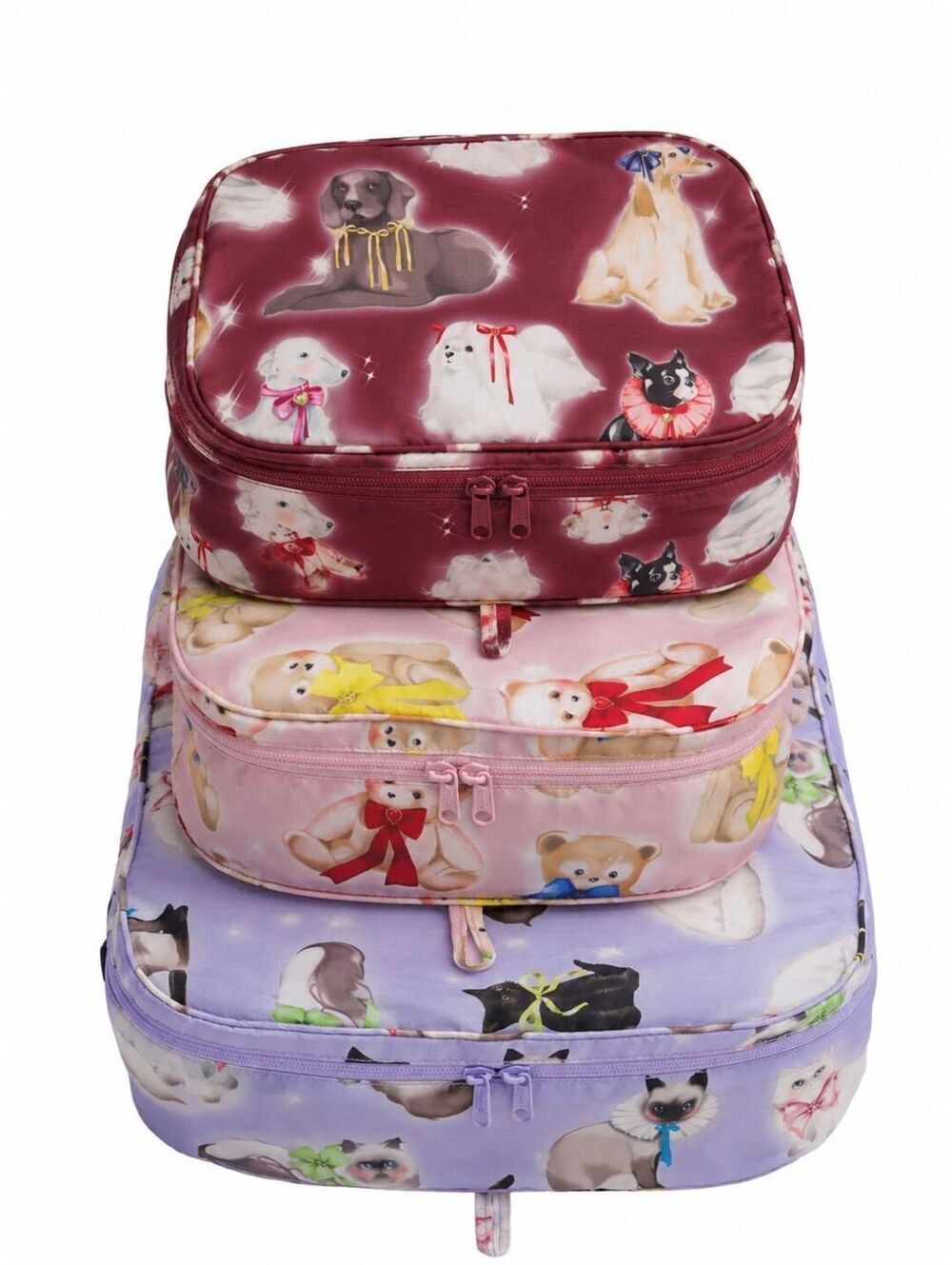 NWOT BUNDLE BAGGU PACKING CUBES BAGS FANCY ANIMALS CATS/DOGS/BEARS